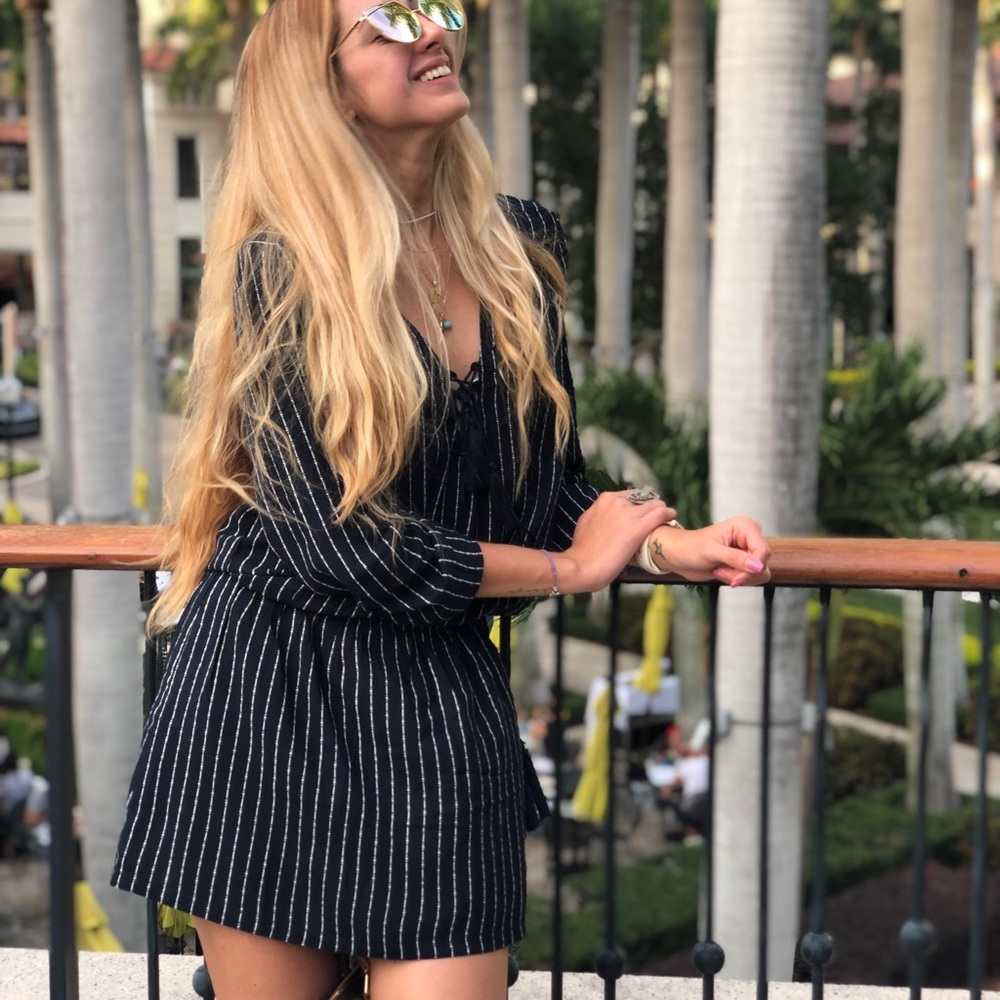 Stripe Navy Blue Mini Dress
